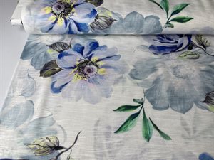 Viscosejersey - smukke store blomster og slub struktur
